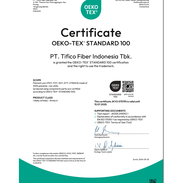 OEKO-TEX® JKFO 075795