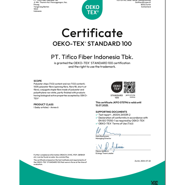 OEKO-TEX® JKFO 075796