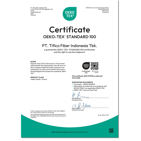 OEKO-TEX® JKFO 075796
